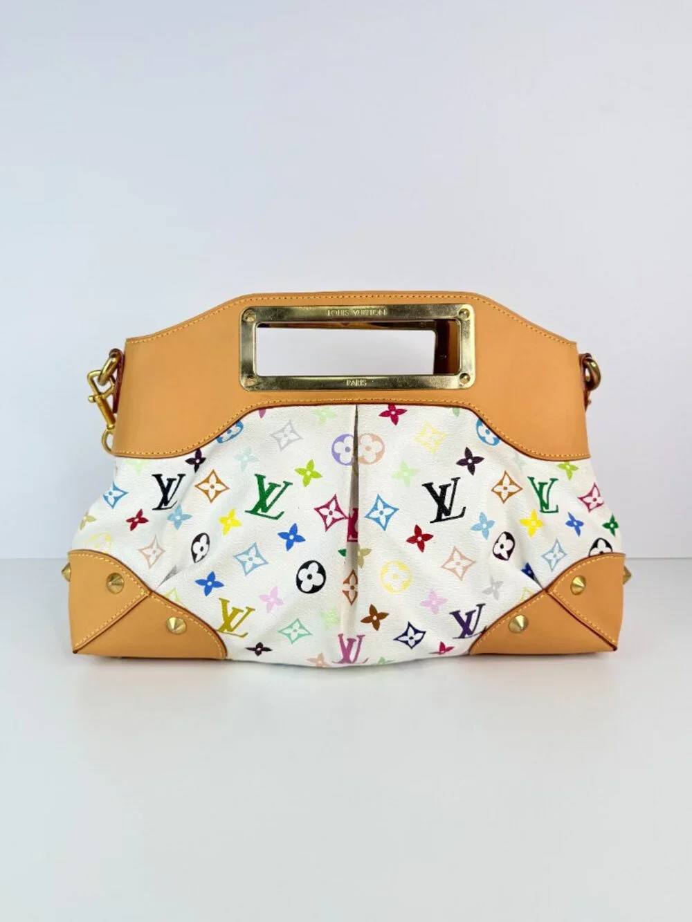 louis vuitton judy handbag monogram multicolor white